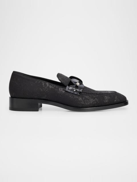 Christian Louboutin Men's Chambelimoc Collar Pin Jacquard Loafers