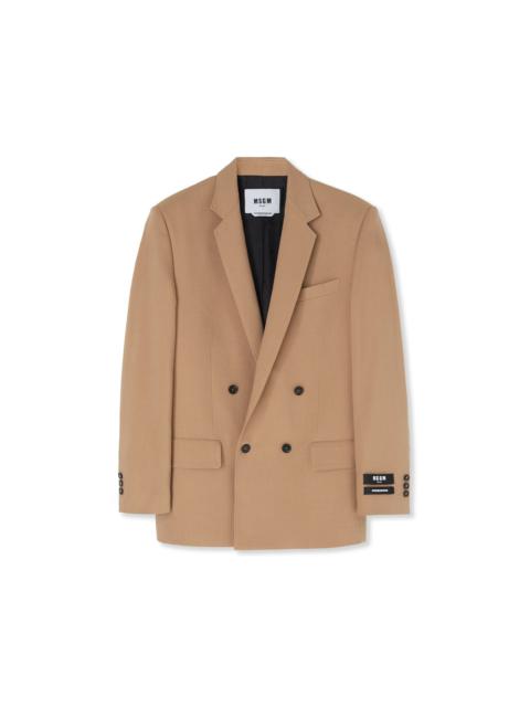 MSGM Flamed viscose double-breasted jacket