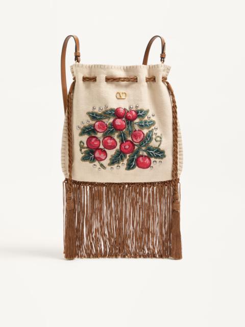 Valentino VALENTINO GARAVANI NELLCÔTE ALICE EMBROIDERED BAG WITH FRINGES