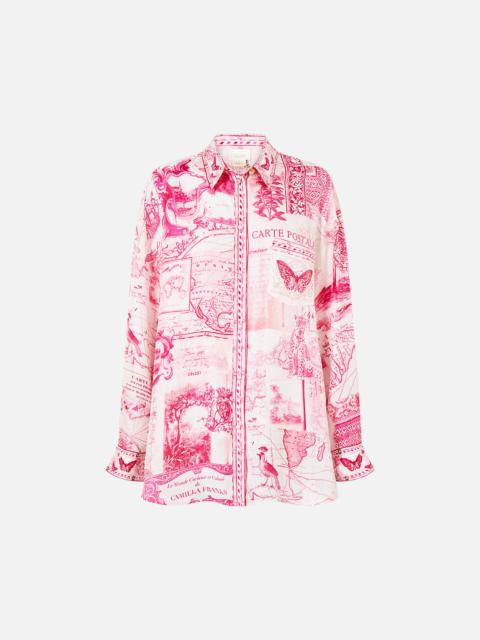 CAMILLA LONG SLEEVE OVERSIZED SHIRT WITH POCKET JOURNAL DE VOYAGE