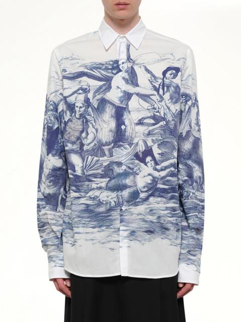 EGONLAB Breizh print Long Sleeve Shirt in Blue