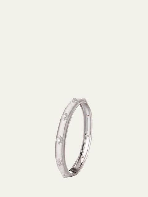 Buccellati Macri Bombe 18K White Gold Diamond Bangle Bracelet, 8mm