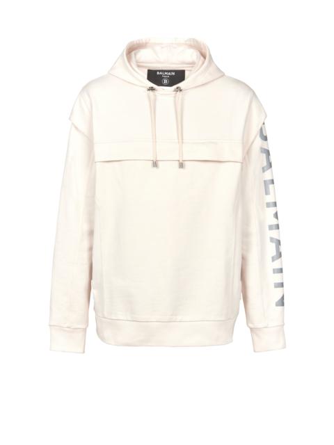 Balmain Cotton printed Balmain logo hoodie
