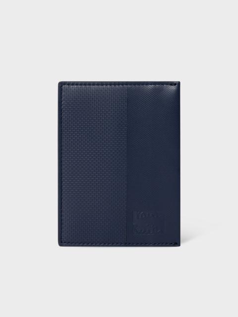 Navy Embossed Leather Card Holder