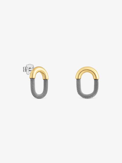 TOUS Steel and 14K solid gold Earrings TOUS Unlock