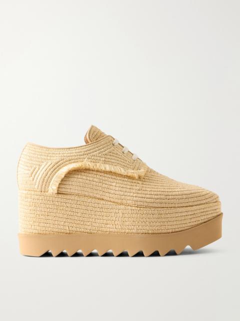 Stella McCartney Elyse Woven Raffia Platform Brogues