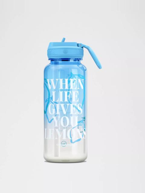 lululemon Back to Life Sport Bottle 32oz Straw Lid *Lemons Quote