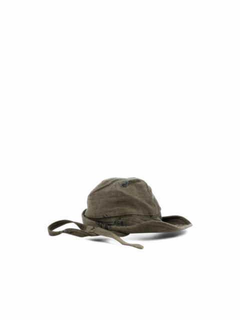 Ziggy Chen Hybrid distressed-effect bucket hat