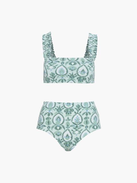 Hill House Home The Teagan Bikini Set - Green Palm Ikat