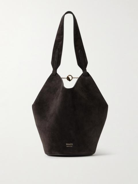 KHAITE Lotus Mini Suede Tote