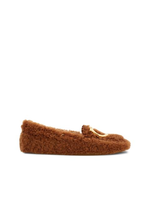 FERRAGAMO Gancini shearling loafers