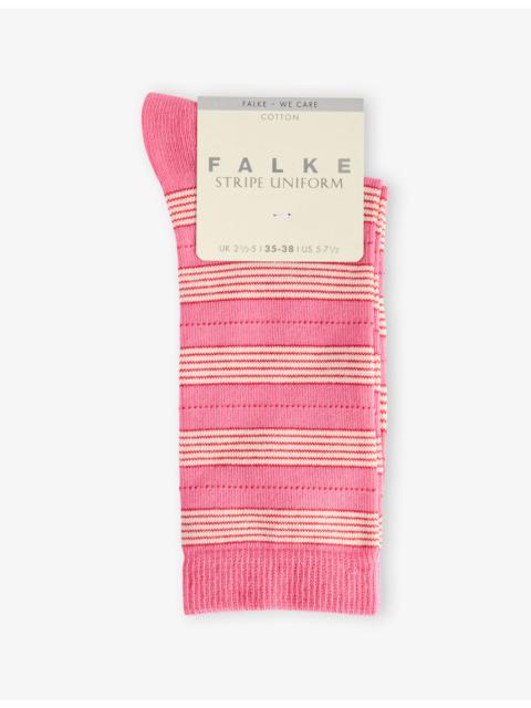 FALKE Stripe Uniform Cotton-Blend Knit Socks