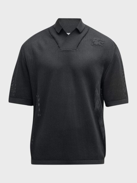Burberry Men's Mesh Knit Polo Shirt