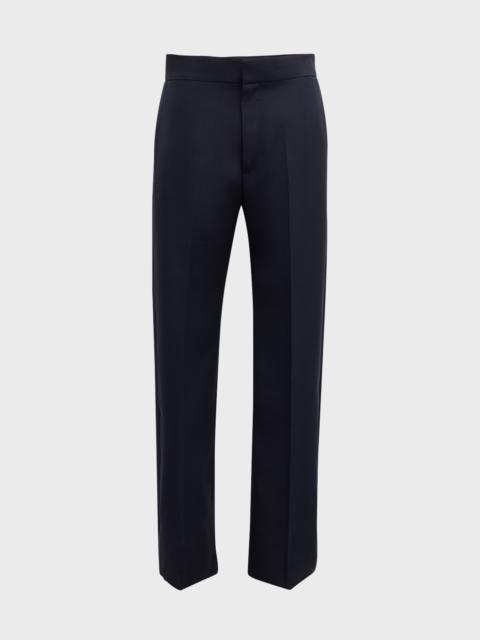 Men's Wool Pants with Satin Side Stripes