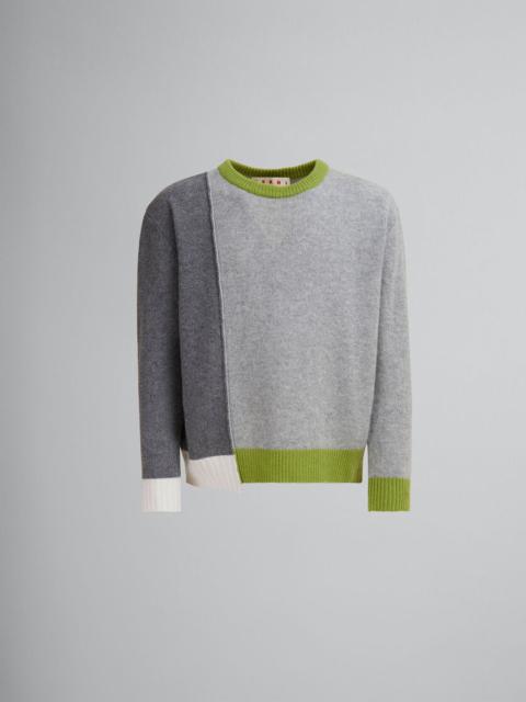 Marni GREY CASHMERE COLOUR-BLOCK JUMPER