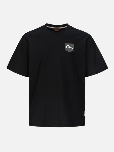 EVISU SEAGULL EMBROIDERY POCKET RELAX FIT T-SHIRT