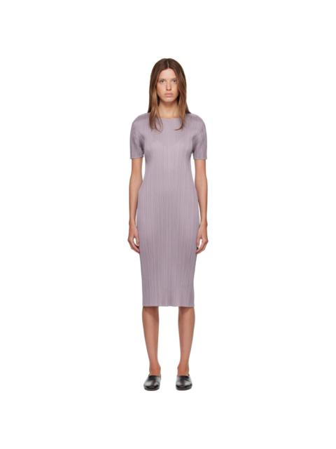 Pleats Please Issey Miyake Purple Monthly Colors August Midi Dress