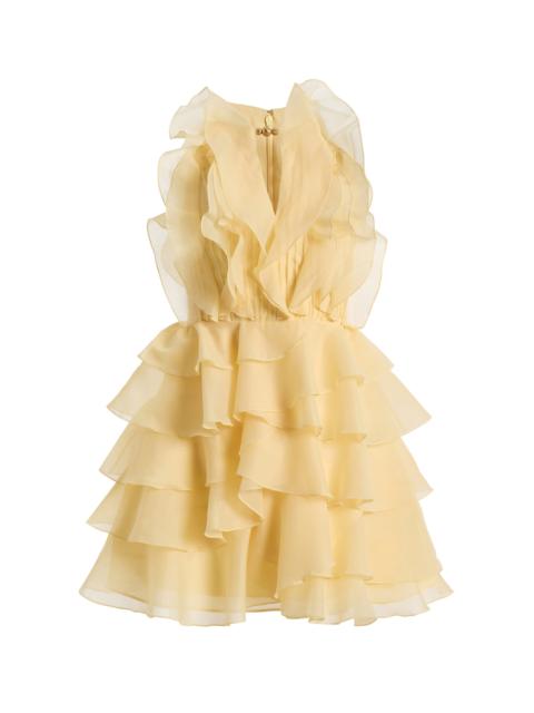 Aje. Exclusive Cleo Ruffled Chiffon Mini Dress yellow