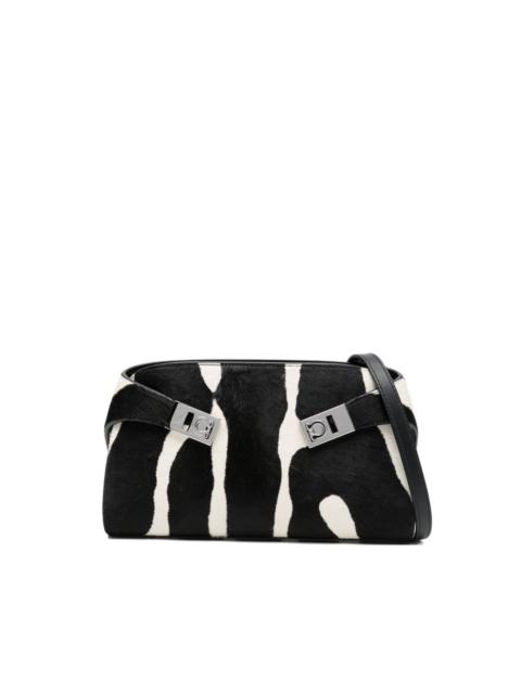 FERRAGAMO Hug zebra-print clutch bag