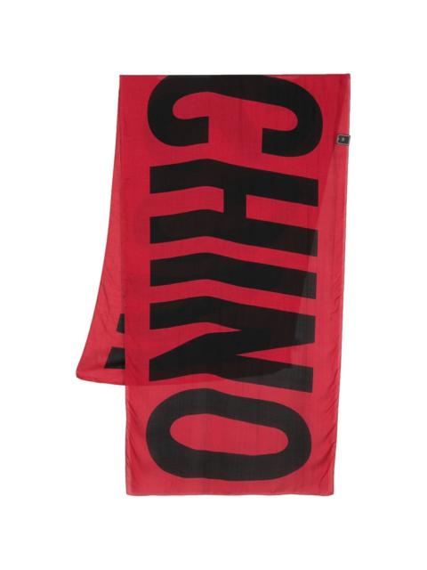 two-tone logo-print scarf