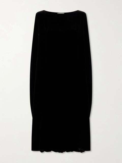 The Row Kaely velvet midi dress Black