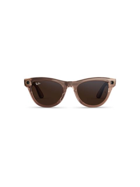 Ray-Ban Ray-Ban Meta Skyler (Gen 2) Shiny Transparent Peach Transitions® Brown Lenses