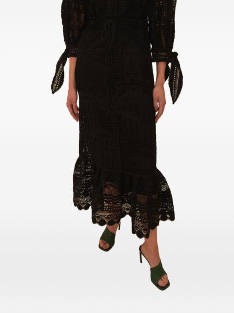 FARM RIO embroidered midi dress