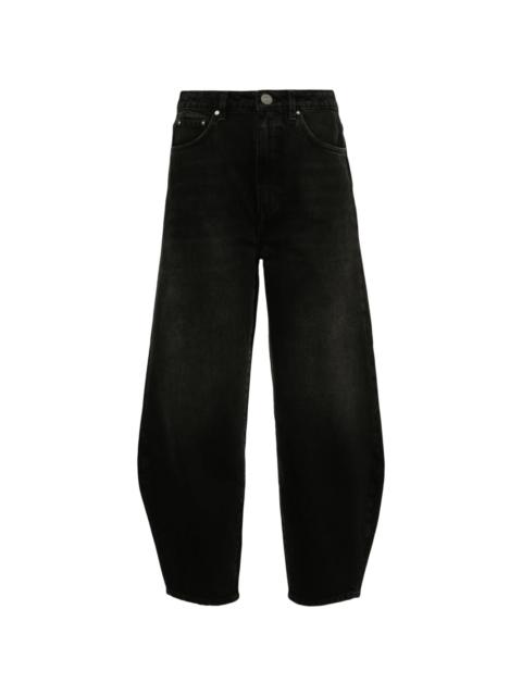 logo-embroidered tapered-leg jeans
