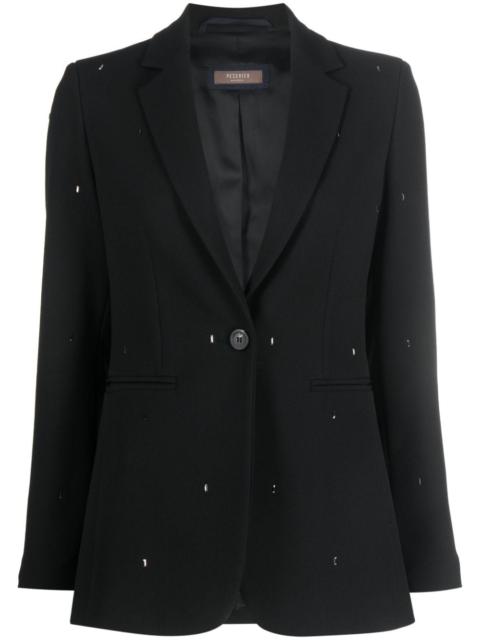PESERICO crystal-embellished single-breasted blazer