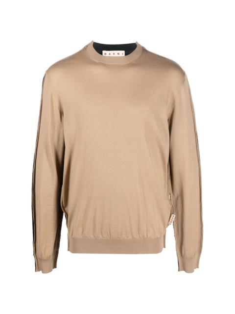 colour-block crew-neck jumper