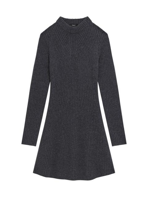 Theory Women's Traveling Rib-Knit Wool-Cashmere Minidress - Charcoal