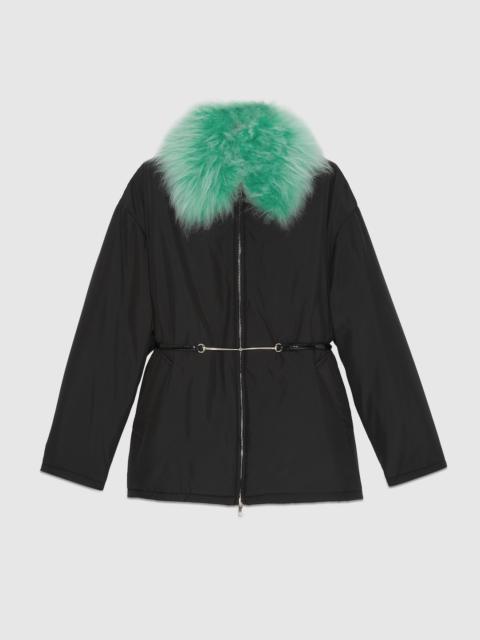 GUCCI Nylon jacket with Horsebit belt