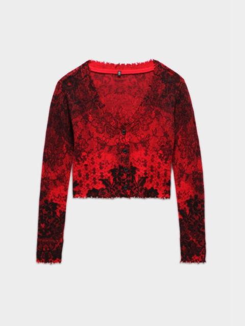 R13 BABY CASHMERE CARDIGAN - RED LACE | R13
