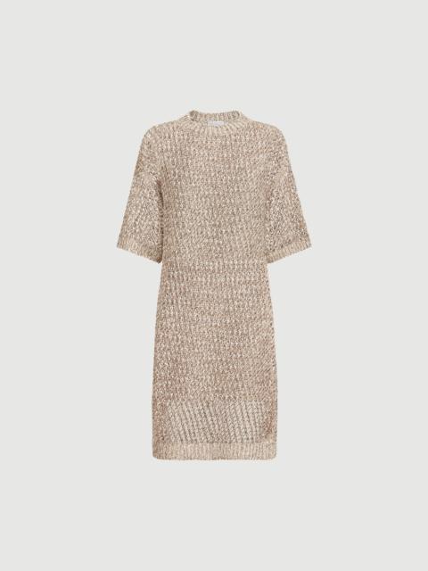 Brunello Cucinelli Dazzling chiné net knit dress in silk and linen