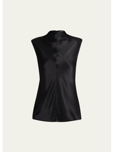 FFORME Rhea Sleeveless Hammered Satin Top
