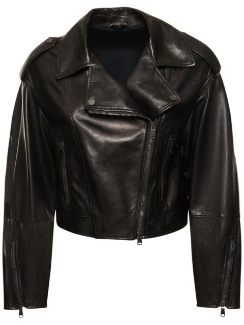 Leather biker jacket