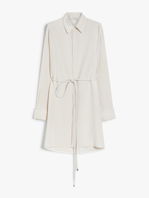 【送料&関税込】SportMax eolie Grey Silk Dress Oversized stretch-silk shirt dress, black | Sportmax
