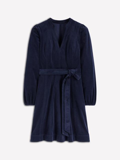 BODEN Ros Panelled Cord Short Dress-Navy