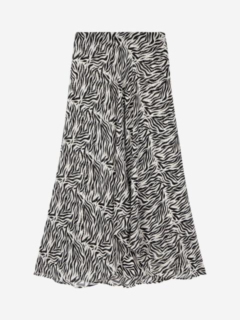 The Kooples LONG ZEBRA PRINT SKIRT