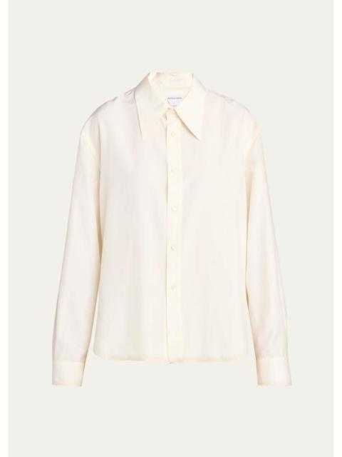 Bottega Veneta Silk Taffeta Button-Down Shirt
