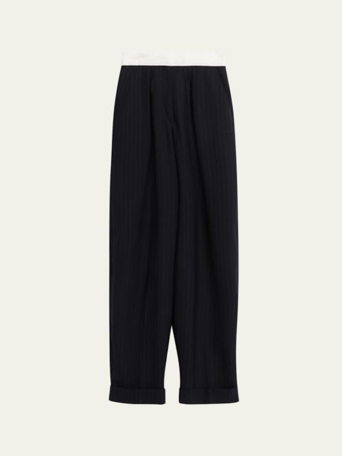OFFICINE GÉNÉRALE Elma Italian Pinstripe Wool Pants