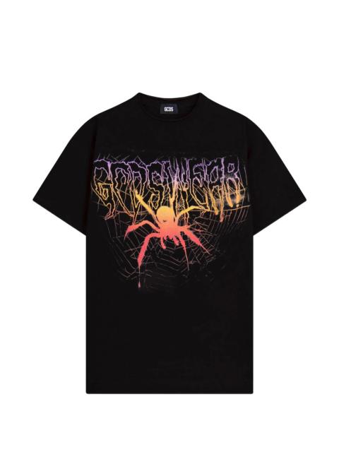 GCDS Gcds T-Shirt Crop Oversize Con Grafica Gothic
