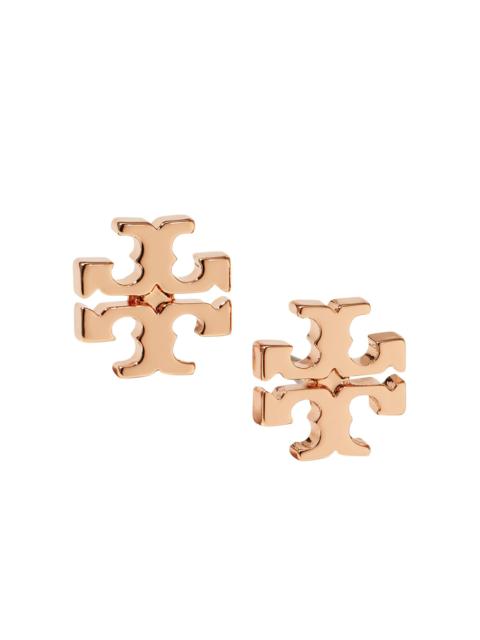 TORY BURCH Rose Goldtone Logo Stud Earrings
