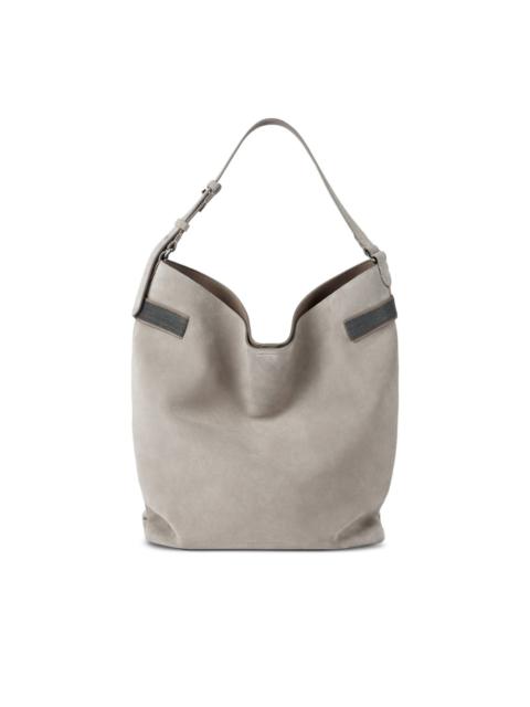 Brunello Cucinelli Monili-detail suede tote bag