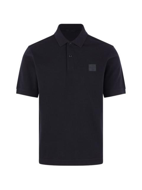 Stone Island button logo-patch polo shirt
