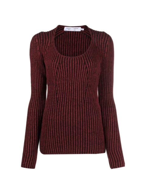 round-neck ribbed-knit jumper