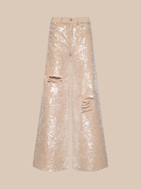 L'AGENCE Quincy Embellished Wide-Leg Jean
