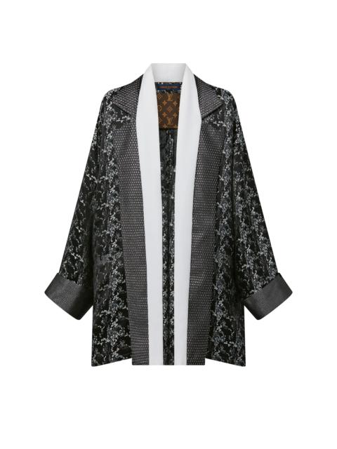 Louis Vuitton Embroidered Trim Abstract Jacquard Robe Jacket