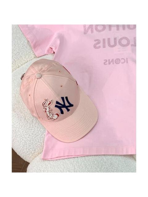 Gucci X MLB NY Yankees Pink Embroidered Rabbit Baseball Cap Adjustable Gucci Gucci New York Yankees Bunny Rabbit Embroidery Pink  main image 3