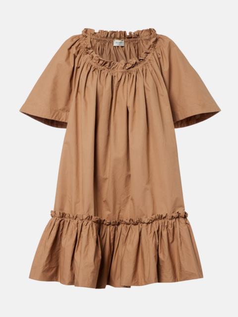 SAINT LAURENT Ruffled cotton minidress